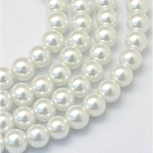 20 Strands Baking Painted Pearlized Glass Pearl Round Beads 4mm DIY Bracelet Necklace Earrings Jewelry Making Bead Accessories