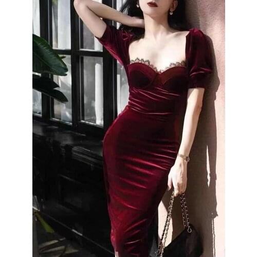 Short Sleeve Sexy Off Shoulder Bodycon Outfits Women Winter Party Dress Elegant Birthday Midi Celebrity Evening Dresses