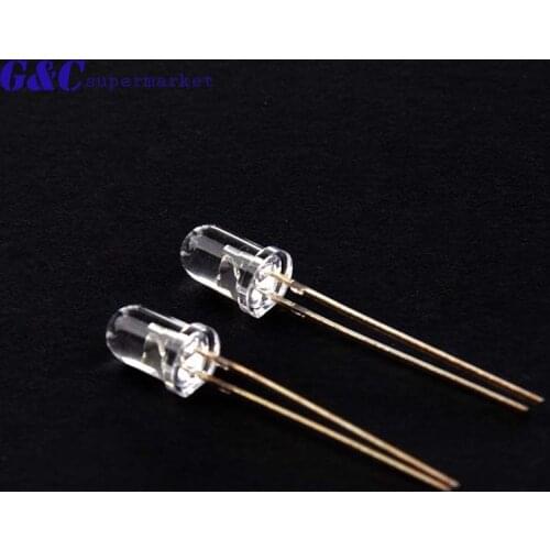 10/20/100PCS UV LED 5mm 365nm Round Ultra Violet LED UV Light Purple CLEAR diy electronics