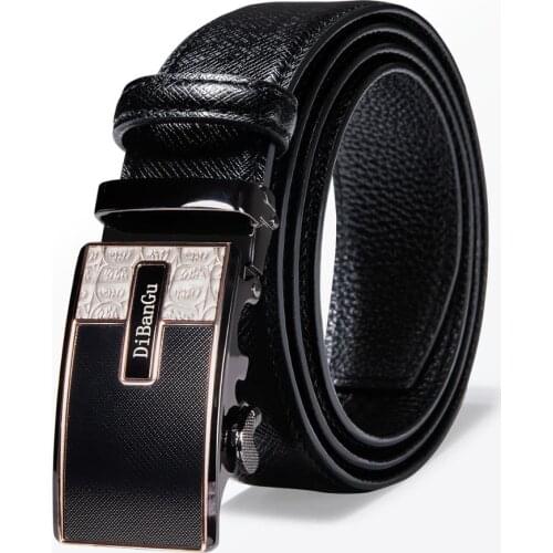 130cm Famous Brand Belt Men Top Quality Genuine Luxury Leather Belt For Men Black Strap Male Metal Automatic Buckle Barry.Wang