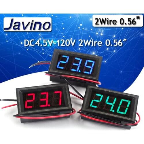 2wire DC voltage meter dc4.5v-120v reverse protection 0.56 inch LED digital display components For Electromobile Motorcycle Car