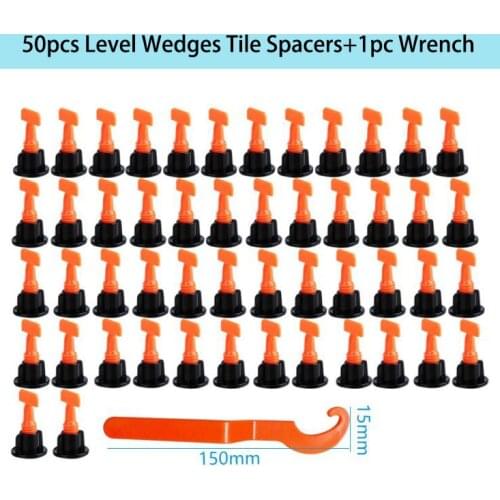 50pcs Tile Leveling System Reusable Porcelain Tile Leveler Spacers Locator Construction Tool Parts