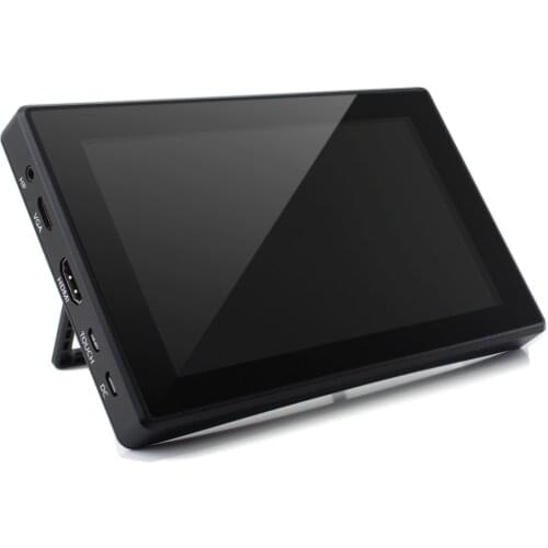 Portable Mini-PC Monitor, 7" HDMI Capacitive Touch Display With Case Supports Raspberry Pi / Jetson Nano / PCs, 1024×600 Pixels