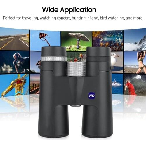 KKmoon 12×42 Binocular Telescope Roof Prism with Right-Eye Diopter Waterproof Binoculars for Outdoor Fishing Traveling Adventure