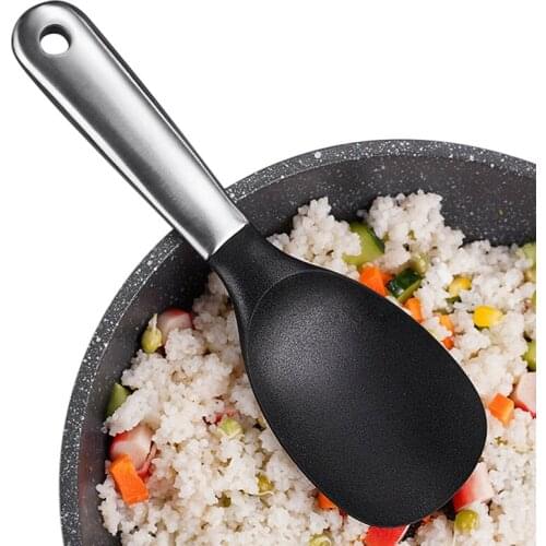 Home Use Large Silicone Long Handle Spoon High Grade Mixing Ladle Cooking Kitchen Soup Spoons Tableware Kitchen Tool