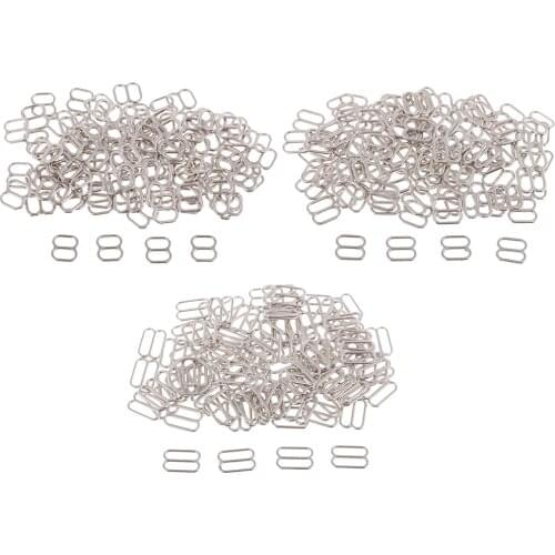100Pc Alloy Lingerie Bra Strap Rings Sliders Adjuster 8 Hook for Underwear Suspender Sewing