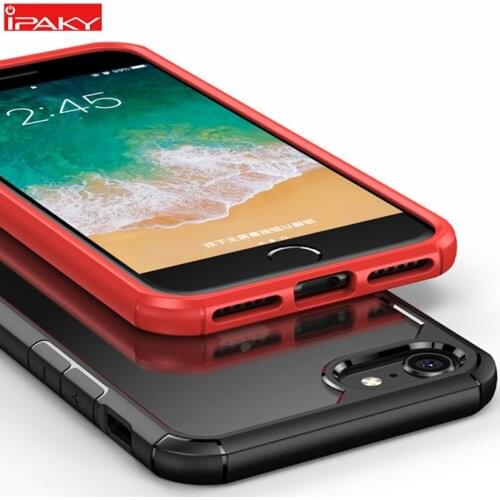 For iPhone SE 2020 Case iPaky SE2 Luxury Silicone Acrylic Hybrid Super Shockproof Thin Transparent Case for iPhone 7 8 Case
