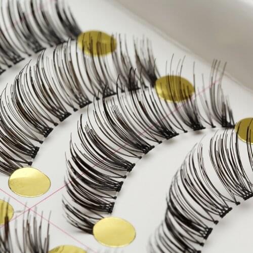 ICYCHEER 10 Pairs False Eyelashes Natural Long Handmade Nude Makeup Bride Photo studio Messy Wispy Eye Lashes Extension Eyelash