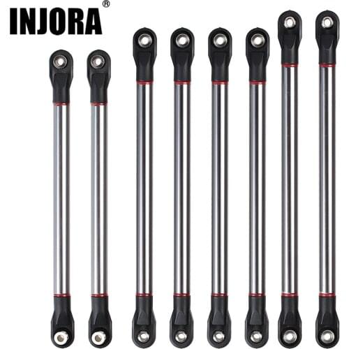INJORA 8pcs/lot 313MM Wheelbase Aluminum Alloy Link Plastic Rod End Unassembled Kit for 1/10 RC Crawler Car Axial SCX10