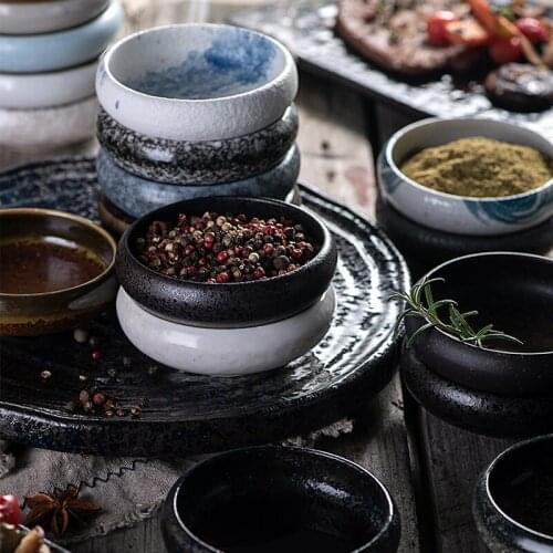 Ceramic dish Japanese snack dish snack dish seasoning dish sauce dish soy sauce dish round small dish bone china dinnerware sets