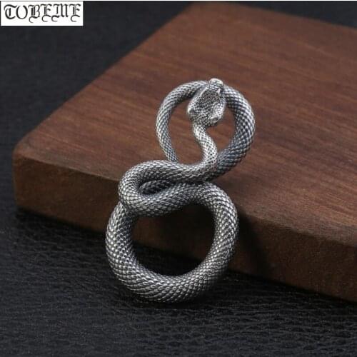 100% 925 Silver Snake Man Pendant Vintage Sterling Silver Surpent Pendant Silver Snake Pendant Punk Jewelry