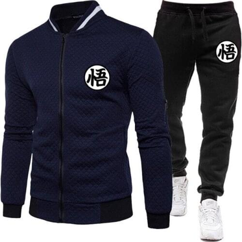 Mens Set casual wear 2021 Autumn New Brand Fashion Jogging Track Zipper Hoodie + Pants 2PC Set of Mens Sportswear Sports Suit