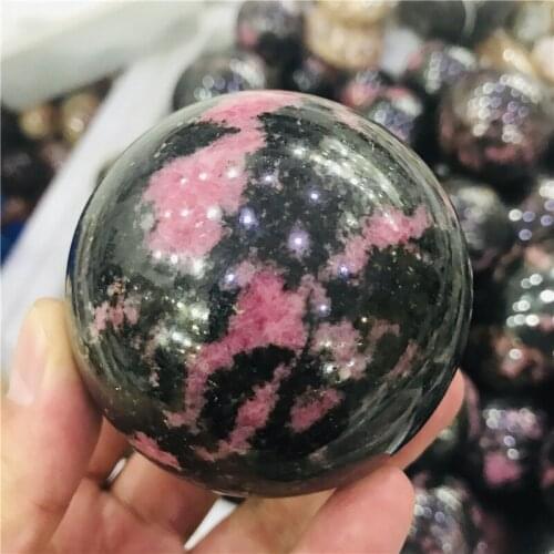 Natural Rosestone heart crystal Ball Gem ball healing home decor