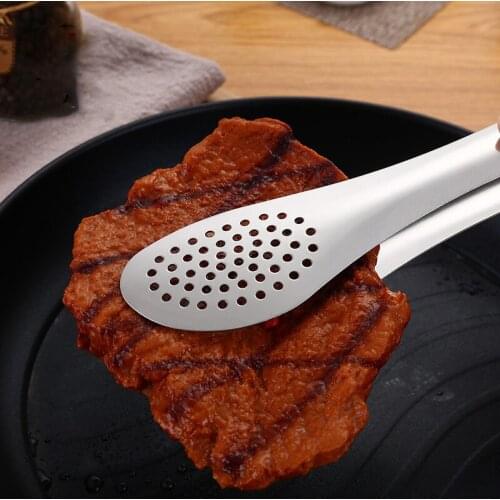 Stainless Steel Barbecue Tool Hollow Noodle Steak Food Anti-scalding Cooking Serving Clamp Lock Design Kitchen Accessories TSLM1