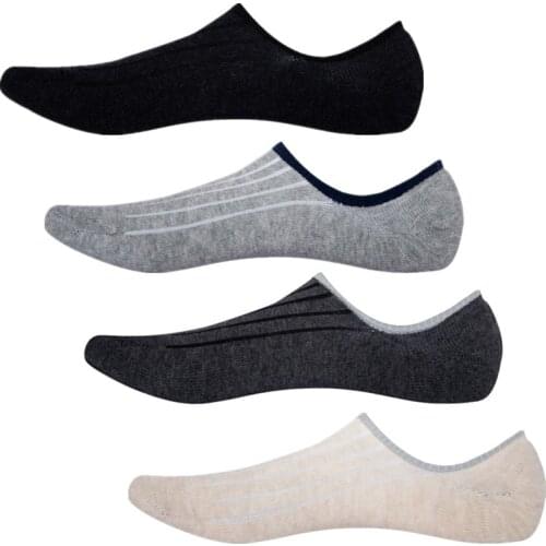 3Pairs/lot Men Cotton Socks Low Cut Mens Loafer Boat Socks Non-Slip Invisible Liner Ankle Socks Slippers Short Socks EU 42-48