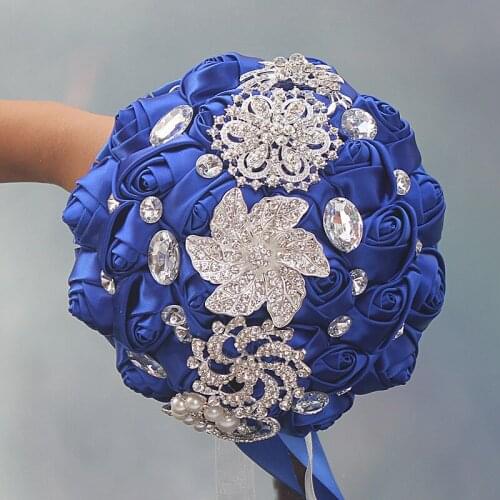 Newest 1pc/lot Artificial royal Wedding Bouquets Bridesmaid Crystal Bridal Wedding Bouquet de mariage