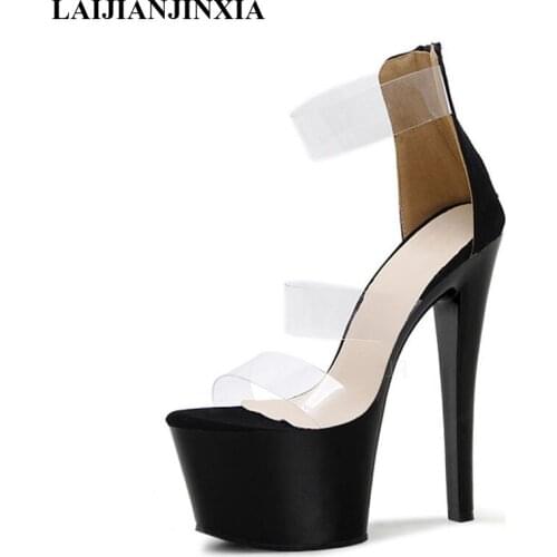 New Women Summer 17cm High Heels Night Club Wedding Party Queen Dress Pole Dance Sandals Dancing Shoes