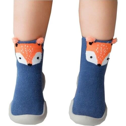Baby Toddler Shoes First Walker Shoes Non-slip Fox Tiger Thickening Shoes Floor Shoes Foot Socks Animal Style One Year Cute Shoe