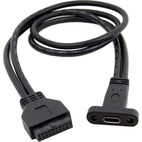 Single Port USB 3.1 Type C USB-C Female to USB 3.0 Motherboard 19pin Header Cable 40cm