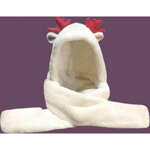Oeriri Korean cute cartoon fawn hat scarf one female winter