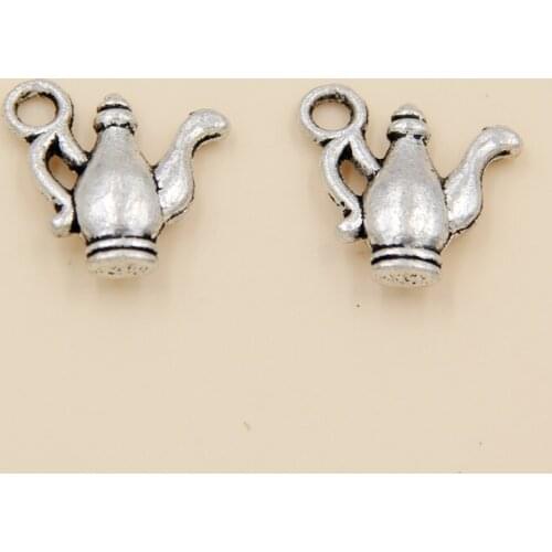 Wholesale 60pcs Tibetan Silver Flagon Charms Pendants 15x15mm