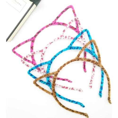 Stylish Women Girls Black Leopard Cat Ears Headband Accessories Sexy Head Band Multicolor Styling Tools Headwear Shiny Fashion