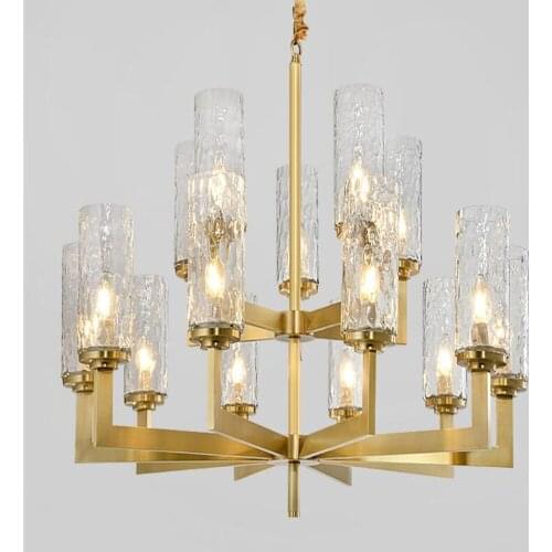 Simple living room chandelier, bedroom lamp, American light luxury all-copper lamps