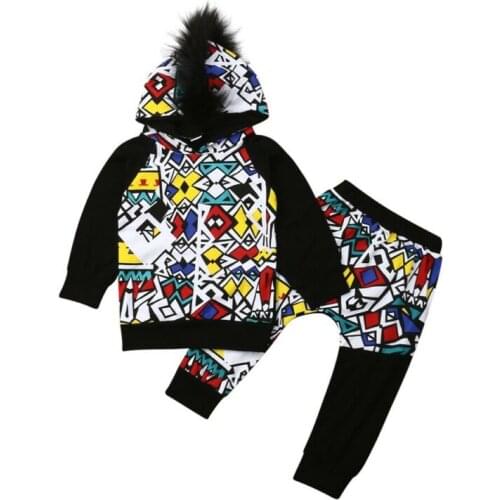Newborn Baby Kids Boy Hip-Hop Hooded Shirt Long Pants Autumn Clothes Outfits Sweatshirt Pants Leggings Outfits Casual