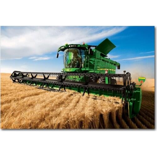 Tractor farm industrial farming Motor Vehicles Poster Wall Art Picture Silk Canvas Printed Art Paintings for Home Decor