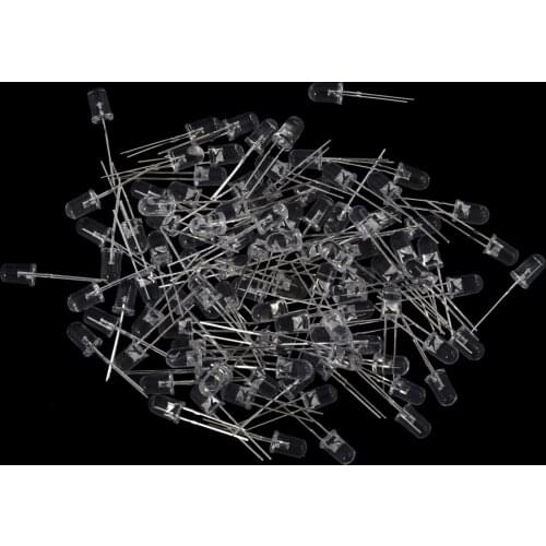 Top quality 100 5mm Red Green Blue Yellow White LED Light Bulb Lamp