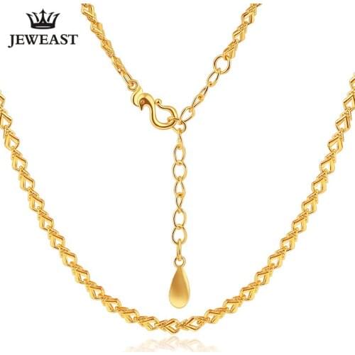 XXX 24K Pure Gold Necklace Real AU 999 Solid Gold Chain Simple Fashion Smooth Upscale Trendy Classic Fine Jewelry Hot Sell New