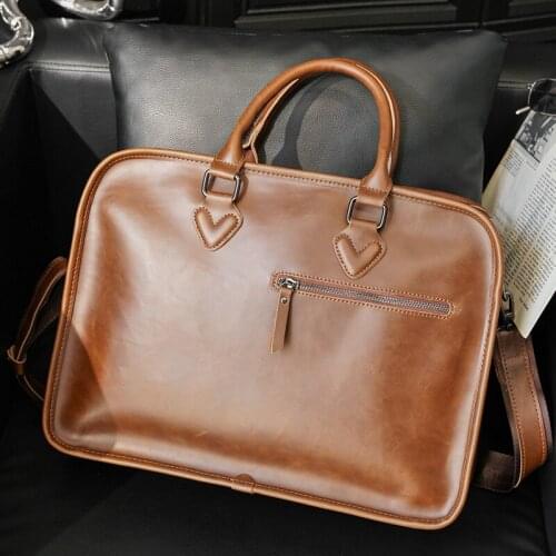 Yesetn Bag 04082021 Mens single shoulder bag old fashion handbags briefcase business bag