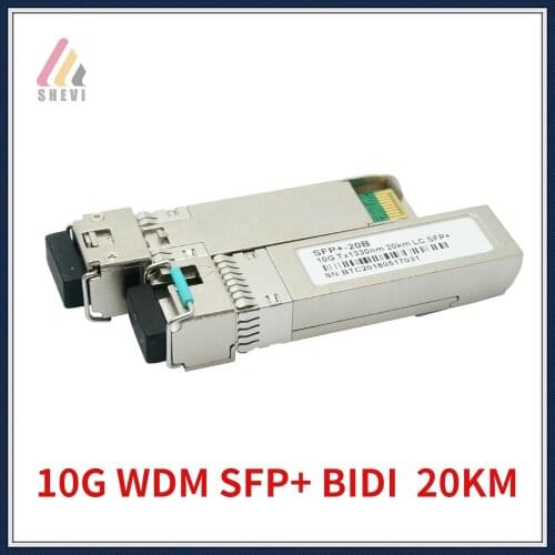 1Pair 10G WDM SFP+ BIDI 1270/1330nm 20km LC SFP+ Transceiver 10Gigabit Single Fiber Single Mode Module with LC Connector