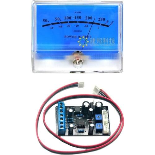 1pcs Classic Lake blue DB Header Level Audio Power Amplifier VU Meter McIntosh figure with 1 pcs TA7318P VU meter Driver Board