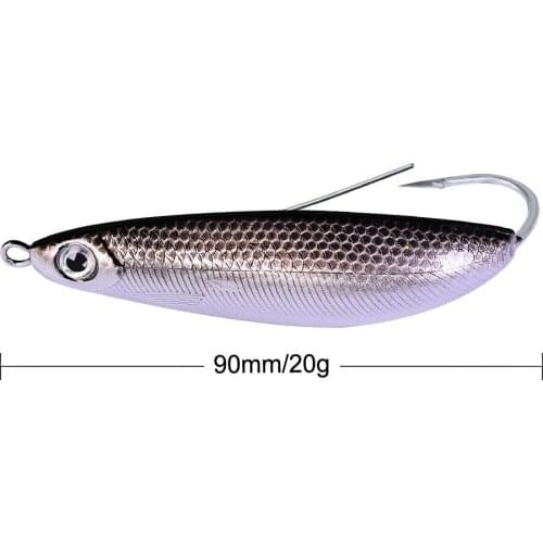 1PC New Pencil Hard Fishing Lures 0.71oz-20g Fishing Tackle 6 Colors 3.54"-9cm with Jig Hook Fishing Bait