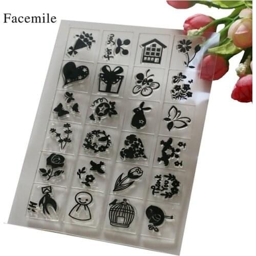 1PCS Scrapbooking Clear Stamps Animal Floral Pattern Stamps For Scrapbooking Album Handmade DIY Stamp