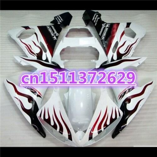 100%Fits ABS Fairing bodywork for (Dor) YZF R6 2003 2004 2005 YZF-R6 03 04 05 red flame black white YZFR6 600 03-05 fairing kit