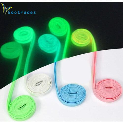 Gootrades 2PC Luminous Glow In The Dark Shoelace Athletic Sport Sneaker Shoe Laces Strings