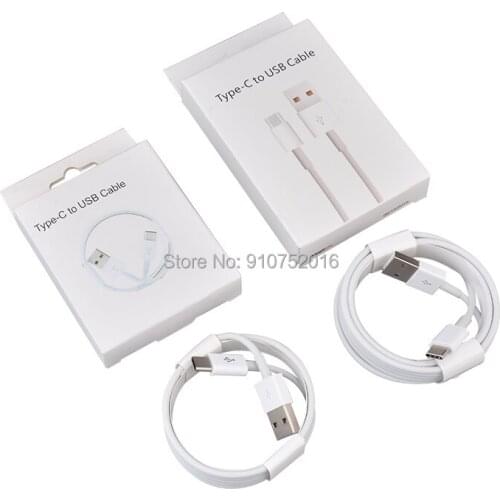 50pcs Type C USB-C Andriod Mobile White Cable Charging Cord USB Data Sync Charger cable for i phone samsung with new retail box