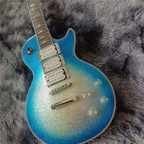 2021! New to large grain silver pink blue Guitarra Eléctrica Silverburst personalizada, 100% de fábrica OEM de China