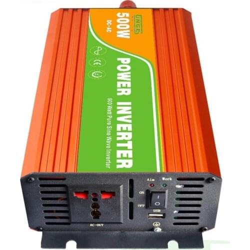 500W Micro Solar Inverter Peak 1000W converter 12V dc to 120V ac 60hz Pure Sine Wave