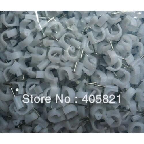 7MM PE Circle cable clips/ cable nail/ wire clips Free shipping 1000PCS/Bag