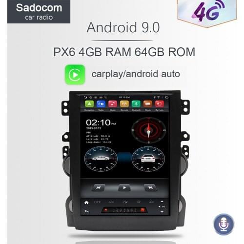 Carplay Tesla Car DVD Player PX6 DSP IPS Android 9.0 4G +64GB LTE Bluetooth 5.0 Wifi GPS Radio For Chevrolet Malibu 2010-2014