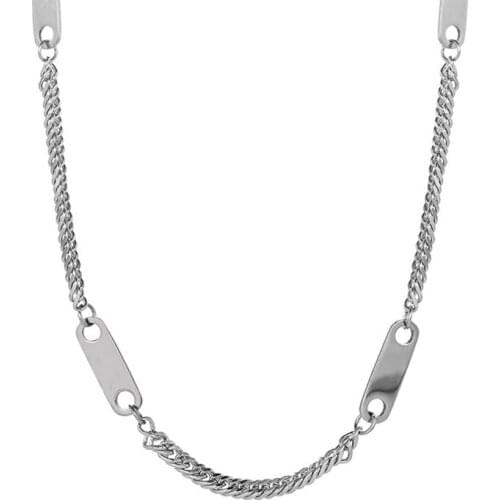 2021 Personality Hip Hop Punk Multilayer Chain Necklace Metal Pendant Stainless Steel Necklace for Women Jewelry