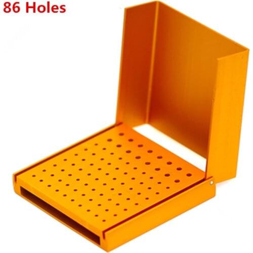 Dental Burs Holder 86 holes Autoclavable 70 holes for dental burs and 16 holes for polishing brush and cup Block