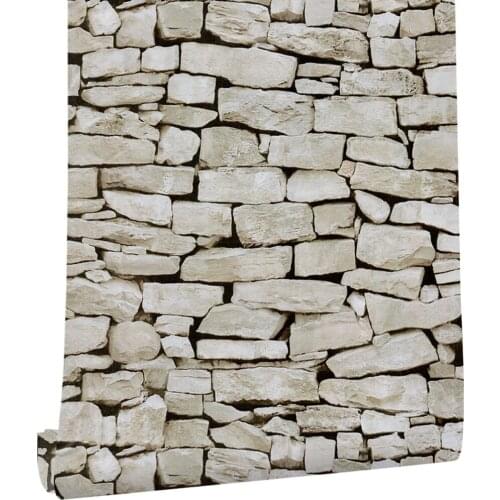 Home Brick Pattern Wallpaper Brown/Beige Vinyl Self Adhesive Wall Paper Peel and Stick Faux Design for Walls Bedroom Decor