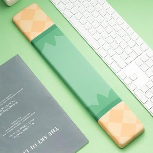 Wrist Rest Memory Foam Pineapple Green Ergonomic Silicone Anti-Slip Keyboard Mouse Pad for Gamer Writer Programmer Protector