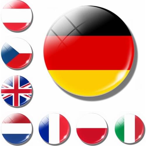 Europe Flag Fridge Magnet Germany French Ireland Netherland Belgium Spain Britain Glass Magnetic Refrigerator Stickers Decor