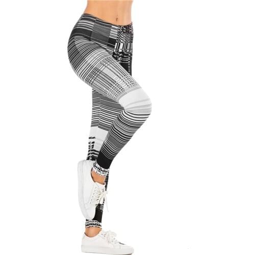 Sexy legins High Waist Leggings Woman Pants Fashion Women Legging Grid pattern Printing Fitness leggins