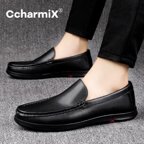 Genuine Leather Mens Casual Shoes Mens Loafers Moccasin Non-Slip Black Driving Shoes Hollow Breathable Black Leather Shoes
